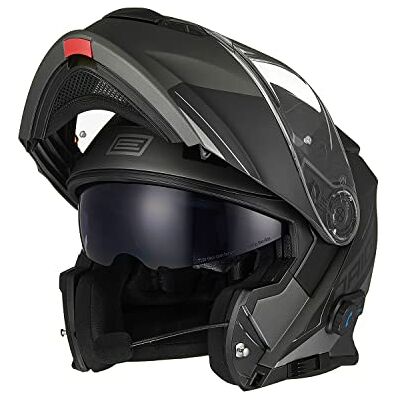 ORIGINE Casque Moto Modulable ECE Homologué Intégré Double Visière Bluetooth Adulte Unisex Motocyclisme Casque Intégral Noir M - Publicité ORIGINE Casque Moto Modulable ECE Homologué Intégré Double Visière Bluetooth Adulte Unisex Motocyclisme Casque Intégral Noir M - Publicité