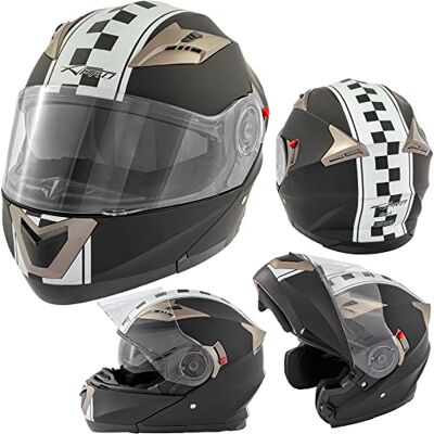 A-pro Casque Moto Modulaire Graphiques Approuvé ECE 22 Visière Double Matt Noir S - Publicité A-pro Casque Moto Modulaire Graphiques Approuvé ECE 22 Visière Double Matt Noir S - Publicité