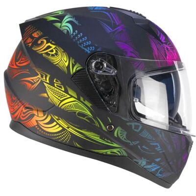 SKA-P Casque intégral 3MHS Speeder Rainbow Noir Vert Rouge Mat, XL (60 cm) - Publicité SKA-P Casque intégral 3MHS Speeder Rainbow Noir Vert Rouge Mat, XL (60 cm) - Publicité