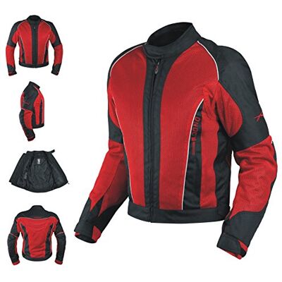 A-pro Eté Blouson Textile Touring Moto Scooter Mesh Doublure Impermeable rouge XL - Publicité A-pro Eté Blouson Textile Touring Moto Scooter Mesh Doublure Impermeable rouge XL - Publicité