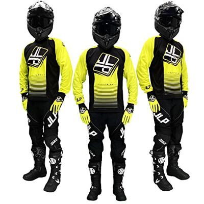 JLP RACING TENUE PANTALON MAILLOT GANTS MOTO CROSS QUAD ENDURO VTT BMX MTB JAUNE FLUO STRIPES XL - Publicité JLP RACING TENUE PANTALON MAILLOT GANTS MOTO CROSS QUAD ENDURO VTT BMX MTB JAUNE FLUO STRIPES XL - Publicité