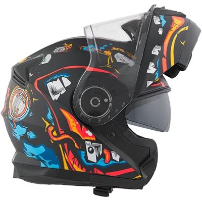 BHR Casque Modulable Moto 836 Flip-UP, Double Visière, Zombie Black, XL - Publicité BHR Casque Modulable Moto 836 Flip-UP, Double Visière, Zombie Black, XL - Publicité