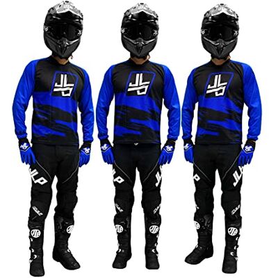 JLP RACING Tenue Enfant Pantalon Maillot Gants Moto Cross Quad Enduro VTT BMX MTB Taille Enfant 10 12 Ans Snatch Bleu XXL - Publicité JLP RACING Tenue Enfant Pantalon Maillot Gants Moto Cross Quad Enduro VTT BMX MTB Taille Enfant 10 12 Ans Snatch Bleu XXL - Publicité