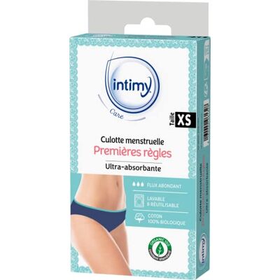 INTIMY CARE Culotte Menstruelle Premières Règles Taille XS Culotte Menstruelle Ultra-Absorbante, Lavable & Réutilisable, Tissu en contact avec la peau composé à 95% de coton biologique - Publicité INTIMY CARE Culotte Menstruelle Premières Règles Taille XS Culotte Menstruelle Ultra-Absorbante, Lavable & Réutilisable, Tissu en contact avec la peau composé à 95% de coton biologique - Publicité