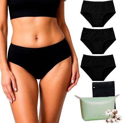 Lolita Culotte Menstruelle – Culotte de règles – Flux très abondant · Ultra absorbante – Confort au Quotidien – Coton Doux et Respirant · Taille Haute – Lot de 3 Culottes lavables et réutilisables - Publicité Lolita Culotte Menstruelle – Culotte de règles – Flux très abondant · Ultra absorbante – Confort au Quotidien – Coton Doux et Respirant · Taille Haute – Lot de 3 Culottes lavables et réutilisables - Publicité
