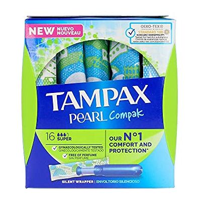 Tampax Tampons Pearl Compak Super 1 x 16 - Publicité Tampax Tampons Pearl Compak Super 1 x 16 - Publicité