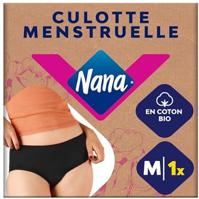 Nana Culotte Menstruelle Lavable Coton Bio Flux Abondant Noir Coupe Hipster M x1 - Publicité Nana Culotte Menstruelle Lavable Coton Bio Flux Abondant Noir Coupe Hipster M x1 - Publicité