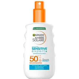 Garnier Ambre Solaire Sensitive expert+ Spray solaire SPF 50 - Publicité Garnier Ambre Solaire Sensitive expert+ Spray solaire SPF 50 - Publicité