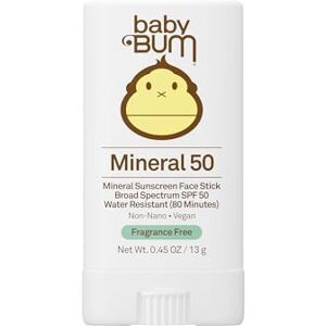 Sun Baby Bum Mineral SPF 50 Bâton de crème solaire – Conforme à la loi Hawaï 104 (sans octinoxate ni oxybenzone) – Protection du visage et du corps UVA/UVB – Non parfumé pour les peaux sensibles - Publicité Sun Baby Bum Mineral SPF 50 Bâton de crème solaire – Conforme à la loi Hawaï 104 (sans octinoxate ni oxybenzone) – Protection du visage et du corps UVA/UVB – Non parfumé pour les peaux sensibles - Publicité