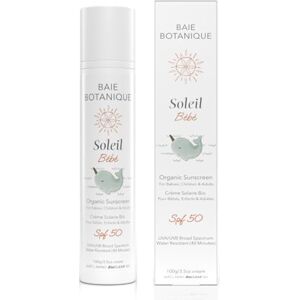 Baie Botanique Soleil Bébé Crème solaire minérale biologique non toxique pour bébé SPF 50 Tournesol et jojoba Sans parfum Naturel Végétalien Sans dominante blanche Sans danger pour les r - Publicité Baie Botanique Soleil Bébé Crème solaire minérale biologique non toxique pour bébé SPF 50 Tournesol et jojoba Sans parfum Naturel Végétalien Sans dominante blanche Sans danger pour les r - Publicité