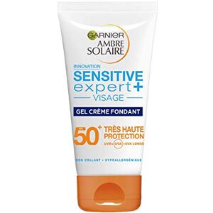 Garnier Ambre Solaire Sensitive Expert + Gel Crème Fondant Visage FPS 50+ 50 mL - Publicité Garnier Ambre Solaire Sensitive Expert + Gel Crème Fondant Visage FPS 50+ 50 mL - Publicité