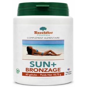 EXCELDIET PHARMA Accélérateur de Bronzage Sans Autobronzant SUN + 60gélules -Carotte, Bourrache, Vitamine A, Beta Carotene, Vitamine E Fabriqué en France - Publicité EXCELDIET PHARMA Accélérateur de Bronzage Sans Autobronzant SUN + 60gélules -Carotte, Bourrache, Vitamine A, Beta Carotene, Vitamine E Fabriqué en France - Publicité