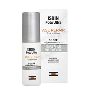 ISDIN Photo Ultra Age Repair Fusion Water SPF 50 Protection solaire visage avec triple action anti-vieillissement, 50 ml - Publicité