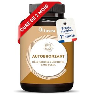 Vitavea Autobronzant Gélules Efficacité Prouvée Dès 1 Mois Pigments Naturels Hâle Naturel & Uniforme Sans Soleil Effet Bonne Mine & Bronzage Progressif Cure 2 Mois Fabriqué en France - Publicité Vitavea Autobronzant Gélules Efficacité Prouvée Dès 1 Mois Pigments Naturels Hâle Naturel & Uniforme Sans Soleil Effet Bonne Mine & Bronzage Progressif Cure 2 Mois Fabriqué en France - Publicité