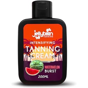 Jellybean Tanning Crème intensifiante 200 ml, parfum pastèque Accélérateur de bronzage extérieur avec aloe vera, beurre de karité, jojoba et vitamine E Obtenez un bronzage profond avec des - Publicité Jellybean Tanning Crème intensifiante 200 ml, parfum pastèque Accélérateur de bronzage extérieur avec aloe vera, beurre de karité, jojoba et vitamine E Obtenez un bronzage profond avec des - Publicité
