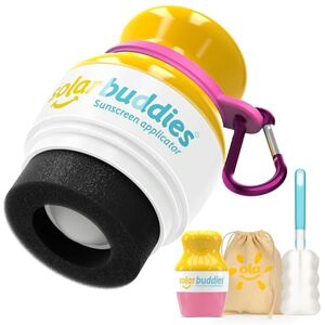 Solar Buddies Bundle Voyage Grab & Go, Clip Mousqueton & Brosse de Nettoyage – Rose (unité) – Applicateur rechargeable à bille et éponge pour crème solaire – Enfants, adultes – 100 ml - Publicité Solar Buddies Bundle Voyage Grab & Go, Clip Mousqueton & Brosse de Nettoyage – Rose (unité) – Applicateur rechargeable à bille et éponge pour crème solaire – Enfants, adultes – 100 ml - Publicité
