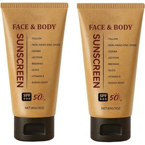 FLLUOUZH 2 PCS Crèmes Solaires Au Suif Minéral Spf 50, Crème Solaire Naturelle Au Suif Minéral Et à L'oxyde De Zinc, Formule Bio Non Grasse pour Le Visage Et Le Corps, Résistante à L'eau Et Légère - Publicité FLLUOUZH 2 PCS Crèmes Solaires Au Suif Minéral Spf 50, Crème Solaire Naturelle Au Suif Minéral Et à L'oxyde De Zinc, Formule Bio Non Grasse pour Le Visage Et Le Corps, Résistante à L'eau Et Légère - Publicité