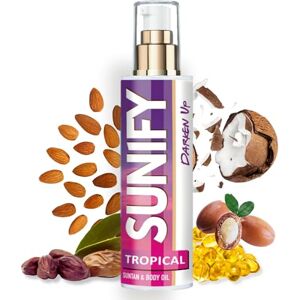 SUNIFY TROPICAL Accélérateur de Bronzage Naturel Huile Naturelle Avec Vitamine E et Parfum Tropical Pour un Bronzage Rapide et Irrésistible, Huile Hydratante Pour le Corps et le Visage 200 ml - Publicité SUNIFY TROPICAL Accélérateur de Bronzage Naturel Huile Naturelle Avec Vitamine E et Parfum Tropical Pour un Bronzage Rapide et Irrésistible, Huile Hydratante Pour le Corps et le Visage 200 ml - Publicité