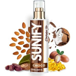 SUNIFY CHOCO Accélérateur de Bronzage Naturel Huile Naturelle Avec Vitamine E et Parfum de Chocolat Pour un Bronzage Rapide et Irrésistible, Huile Hydratante Pour le Corps et le Visage 200 ml - Publicité SUNIFY CHOCO Accélérateur de Bronzage Naturel Huile Naturelle Avec Vitamine E et Parfum de Chocolat Pour un Bronzage Rapide et Irrésistible, Huile Hydratante Pour le Corps et le Visage 200 ml - Publicité