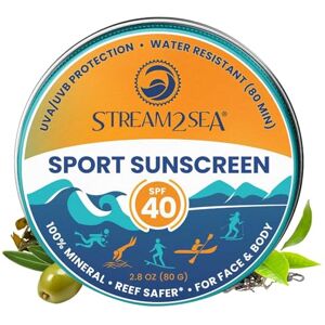 STREAM 2 SEA STREAM2SEA Baume solaire en étain, SPF40 sans danger pour les récifs, biodégradable pour le visage et le corps, naturel, biologique, non parfumé, sans danger pour les récifs avec oxyde de zinc, 80 g - Publicité STREAM 2 SEA STREAM2SEA Baume solaire en étain, SPF40 sans danger pour les récifs, biodégradable pour le visage et le corps, naturel, biologique, non parfumé, sans danger pour les récifs avec oxyde de zinc, 80 g - Publicité
