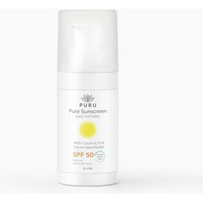 PURU Crème Solaire Minérale SPF 30 – 100 % Naturelle, 6 Ingrédients Uniquement, Certifiée Bio, Résistante à l’eau, Sans Traces Blanches, Hypoallergénique, UVA/UVB – Visage & Corps 15 ml - Publicité PURU Crème Solaire Minérale SPF 30 – 100 % Naturelle, 6 Ingrédients Uniquement, Certifiée Bio, Résistante à l’eau, Sans Traces Blanches, Hypoallergénique, UVA/UVB – Visage & Corps 15 ml - Publicité