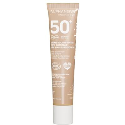 Alphanova Crème Solaire SPF50+ Teintée Dorée Sans Parfum 40G 100% Naturel, Bio - Publicité Alphanova Crème Solaire SPF50+ Teintée Dorée Sans Parfum 40G 100% Naturel, Bio - Publicité