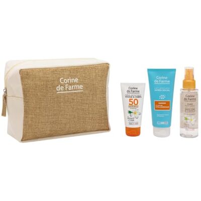 Corine de Farme Trousse Solaire Voyage SPF50 Après-Soleil - Publicité Corine de Farme Trousse Solaire Voyage SPF50 Après-Soleil - Publicité