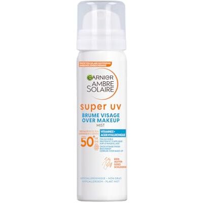 Ambre Solaire Garnier Super UV Face Protection Over Makeup Mist SPF50+ 75ml - Publicité Ambre Solaire Garnier Super UV Face Protection Over Makeup Mist SPF50+ 75ml - Publicité