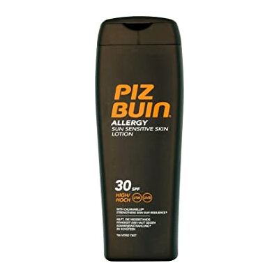 Piz Buin Allergy Peau sensible au soleil lotion SPF 30 200ml - Publicité Piz Buin Allergy Peau sensible au soleil lotion SPF 30 200ml - Publicité