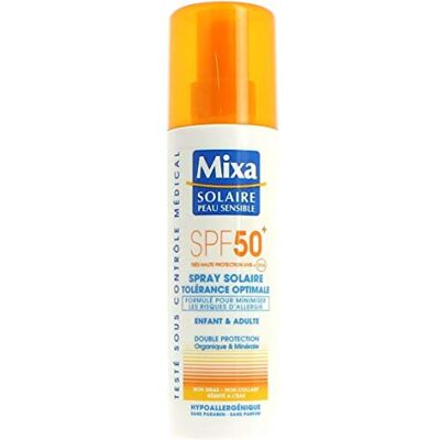 Mixa Solaire Peau Sensible Spray Solaire Tolérance Optimale SPF 50+ 200 ml - Publicité Mixa Solaire Peau Sensible Spray Solaire Tolérance Optimale SPF 50+ 200 ml - Publicité
