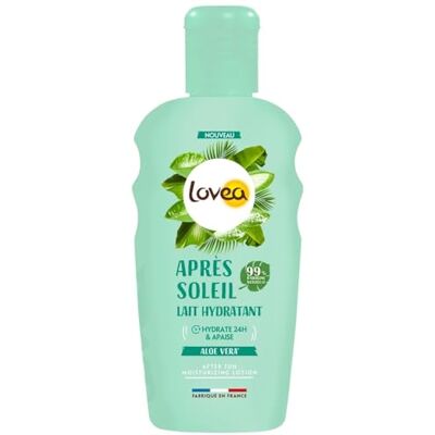 Lovea Après-Soleil Lait Hydratant Aloe Vera Visage & Corps 98% d'Origine Naturelle Hydrate 24h & Apaise la Peau Testé sous Contrôle Dermatologique Vegan Fabriqué en France 150ml - Publicité Lovea Après-Soleil Lait Hydratant Aloe Vera Visage & Corps 98% d'Origine Naturelle Hydrate 24h & Apaise la Peau Testé sous Contrôle Dermatologique Vegan Fabriqué en France 150ml - Publicité