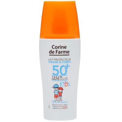 Corine de Farme Lait Protecteur SPF50+ KIDS Haute Protection Solaire Visage et Corps pour Peau Fragile des Enfants Monoï de Tahiti Hypoallergénique 150 ml Fabrication Française - Publicité Corine de Farme Lait Protecteur SPF50+ KIDS Haute Protection Solaire Visage et Corps pour Peau Fragile des Enfants Monoï de Tahiti Hypoallergénique 150 ml Fabrication Française - Publicité