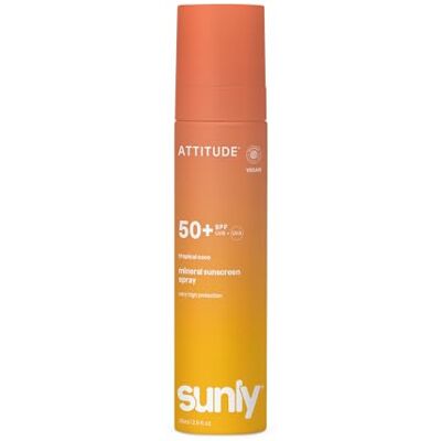 BIO + ATTITUDE Crème Solaire Ultra-Légère Minéral SPF 50, Large Spectre à l’Oxyde de Zinc, Vérifié EWG, Non Nano, Résistant à l’Eau, pour Visage et Corps, Végan, Parfum Coco Tropicale, 80 g - Publicité BIO + ATTITUDE Crème Solaire Ultra-Légère Minéral SPF 50, Large Spectre à l’Oxyde de Zinc, Vérifié EWG, Non Nano, Résistant à l’Eau, pour Visage et Corps, Végan, Parfum Coco Tropicale, 80 g - Publicité