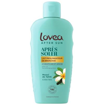 Lovea Après-Soleil Lait Prolongateur de Bronzage Monoï de Tahiti & Aloe Vera Visage & Corps Hydrate 24h & Apaise 98% Origine Naturelle Testé sous Contrôle Dermatologique Made in France 150ml - Publicité Lovea Après-Soleil Lait Prolongateur de Bronzage Monoï de Tahiti & Aloe Vera Visage & Corps Hydrate 24h & Apaise 98% Origine Naturelle Testé sous Contrôle Dermatologique Made in France 150ml - Publicité
