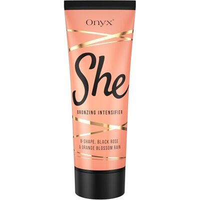 Onyx SHE Créme de Bronzage avec Bronzer DHA pour Femme, 251 ml - Publicité Onyx SHE Créme de Bronzage avec Bronzer DHA pour Femme, 251 ml - Publicité