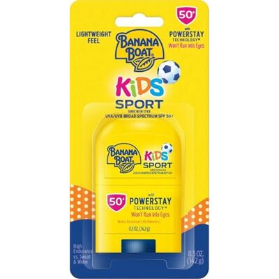 Banana Boat Kids Sport Bâton de crème solaire à large spectre avec SPF 50, 14,2 g - Publicité Banana Boat Kids Sport Bâton de crème solaire à large spectre avec SPF 50, 14,2 g - Publicité