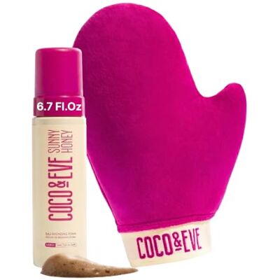 Coco & Eve Mousse de bronzage de Bali Sunny Honey autobronzant naturel pour bronzer sans soleil anti-cellulite/anti-âge (Medium) - Publicité Coco & Eve Mousse de bronzage de Bali Sunny Honey autobronzant naturel pour bronzer sans soleil anti-cellulite/anti-âge (Medium) - Publicité