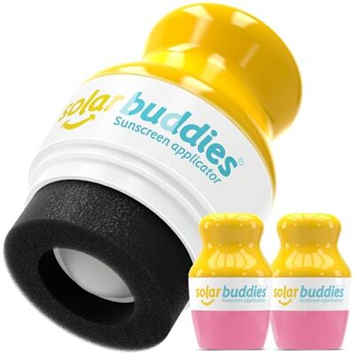 Solar Buddies Applicateur de crème solaire – Lot de 2 – Rechargeable sans BPA à bille & éponge – Pour crème solaire et lotions – Enfants, adultes, familles – 100 ml (D-PP) - Publicité Solar Buddies Applicateur de crème solaire – Lot de 2 – Rechargeable sans BPA à bille & éponge – Pour crème solaire et lotions – Enfants, adultes, familles – 100 ml (D-PP) - Publicité
