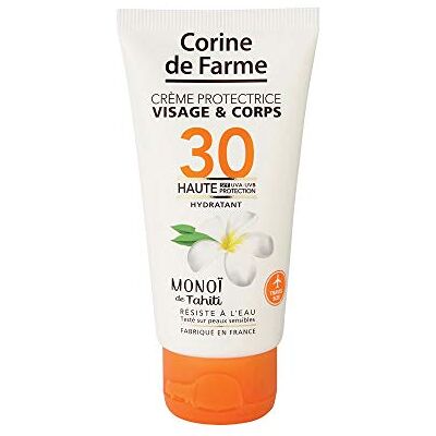 Corine de Farme Crème Protectrice SPF30 Haute Protection UVA-UVB Crème Solaire Visage et Corps, Sans Paraben, Résiste à l’Eau Monoï de Tahiti 50 ml - Publicité Corine de Farme Crème Protectrice SPF30 Haute Protection UVA-UVB Crème Solaire Visage et Corps, Sans Paraben, Résiste à l’Eau Monoï de Tahiti 50 ml - Publicité