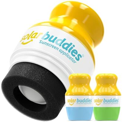 Solar Buddies Applicateur de crème solaire – Lot de 2 – Rechargeable sans BPA à bille & éponge – Pour crème solaire et lotions – Enfants, adultes, familles – 100 ml (D-GB) - Publicité Solar Buddies Applicateur de crème solaire – Lot de 2 – Rechargeable sans BPA à bille & éponge – Pour crème solaire et lotions – Enfants, adultes, familles – 100 ml (D-GB) - Publicité