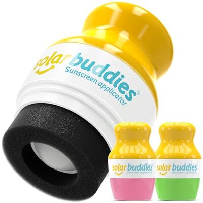 Solar Buddies Applicateur de crème solaire – Lot de 2 – Rechargeable sans BPA à bille & éponge – Pour crème solaire et lotions – Enfants, adultes, familles – 100 ml (D-PG) - Publicité Solar Buddies Applicateur de crème solaire – Lot de 2 – Rechargeable sans BPA à bille & éponge – Pour crème solaire et lotions – Enfants, adultes, familles – 100 ml (D-PG) - Publicité