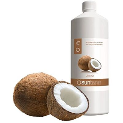 Suntana 1000ml Spray Tan Solution Noix de coco parfum 8% DHA - Publicité Suntana 1000ml Spray Tan Solution Noix de coco parfum 8% DHA - Publicité