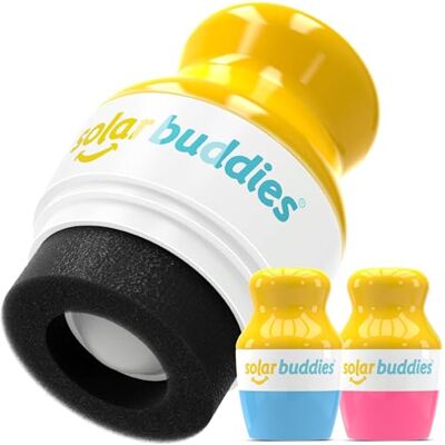 Solar Buddies Applicateur de crème solaire – Lot de 2 – Rechargeable sans BPA à bille & éponge – Pour crème solaire et lotions – Enfants, adultes, familles – 100 ml (D-BP) - Publicité Solar Buddies Applicateur de crème solaire – Lot de 2 – Rechargeable sans BPA à bille & éponge – Pour crème solaire et lotions – Enfants, adultes, familles – 100 ml (D-BP) - Publicité