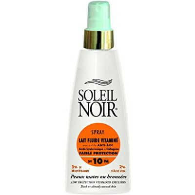 Soleil Noir Spray Lait Fluide Vitaminé 10 Protection Faible - Publicité Soleil Noir Spray Lait Fluide Vitaminé 10 Protection Faible - Publicité