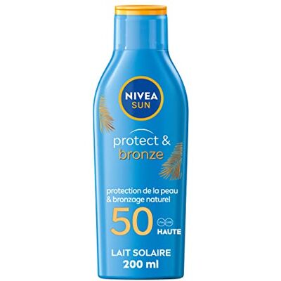 Sun Lait solaire activateur de bronzage Protect & Bronze FPS 50 (1 x 200ml), crème solaire avec protection solaire UVA/UVB pour un hâle naturellement bronzé - Publicité Sun Lait solaire activateur de bronzage Protect & Bronze FPS 50 (1 x 200ml), crème solaire avec protection solaire UVA/UVB pour un hâle naturellement bronzé - Publicité