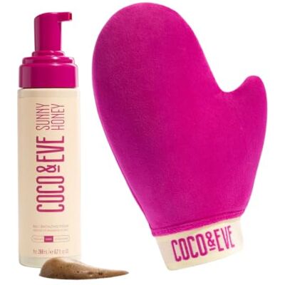 Coco & Eve Mousse de bronzage de Bali Sunny Honey autobronzant naturel pour bronzer sans soleil anti-cellulite/anti-âge (Foncé) - Publicité Coco & Eve Mousse de bronzage de Bali Sunny Honey autobronzant naturel pour bronzer sans soleil anti-cellulite/anti-âge (Foncé) - Publicité