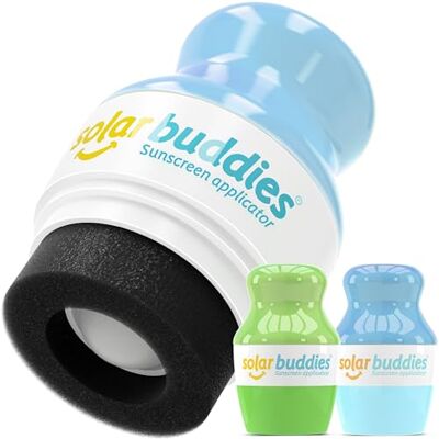 Solar Buddies Applicateur de crème solaire – Lot de 2 – Rechargeable sans BPA à bille & éponge – Pour crème solaire et lotions – Enfants, adultes, familles – 100 ml (Full Green Full Blue) - Publicité Solar Buddies Applicateur de crème solaire – Lot de 2 – Rechargeable sans BPA à bille & éponge – Pour crème solaire et lotions – Enfants, adultes, familles – 100 ml (Full Green Full Blue) - Publicité