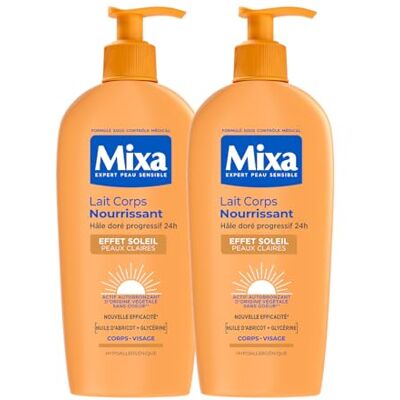 Mixa Lait Corps Autobronzant Effet Soleil Peaux Claires Lot de 2x250ml - Publicité Mixa Lait Corps Autobronzant Effet Soleil Peaux Claires Lot de 2x250ml - Publicité