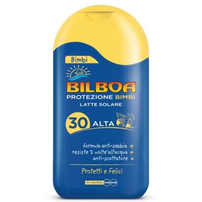Bilboa Bimbi Latte Solare SPF 30 200ml - Publicité Bilboa Bimbi Latte Solare SPF 30 200ml - Publicité