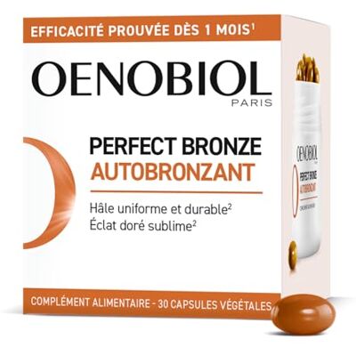 Oenobiol Autobronzant Perfect Bronze Efficace Dès Le 1er mois ans soleil Concentration de 5 pigments 100% d'origine végétale Complément Alimentaire 30 Capsules Programme 1 Mois - Publicité Oenobiol Autobronzant Perfect Bronze Efficace Dès Le 1er mois ans soleil Concentration de 5 pigments 100% d'origine végétale Complément Alimentaire 30 Capsules Programme 1 Mois - Publicité